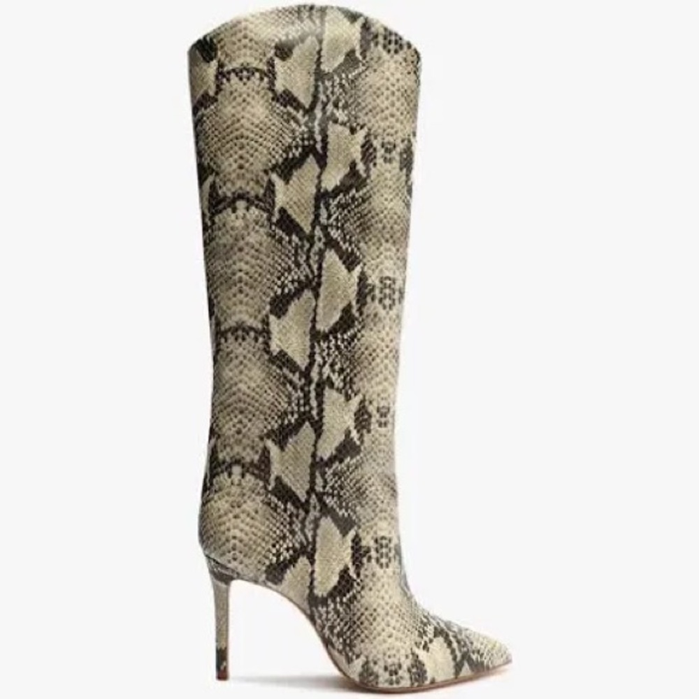 Schutz 7.5 Maryana $260 Snakeskin Boot Knee